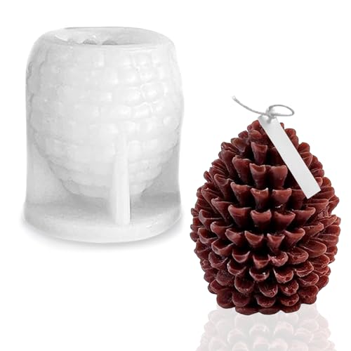 Molde de vela de silicona 3D, Molde de Vela de Árbol de Navidad, Moldes de Vela de Cono de Pino, Molde de Silicona para Velas de Navidad, Para Hacer Velas con Jabón de Bricolaje, Pine Cones