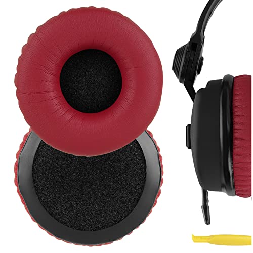 Geekria QuickFit Replacement Ear Pads for Sennheiser HD25, HD25SP, HD25 Lite, HD25 Plus, HD25 Limited 75th Anniversary Edition Headphones Ear Cushions, Ear Cups Cover Repair Parts (Red)