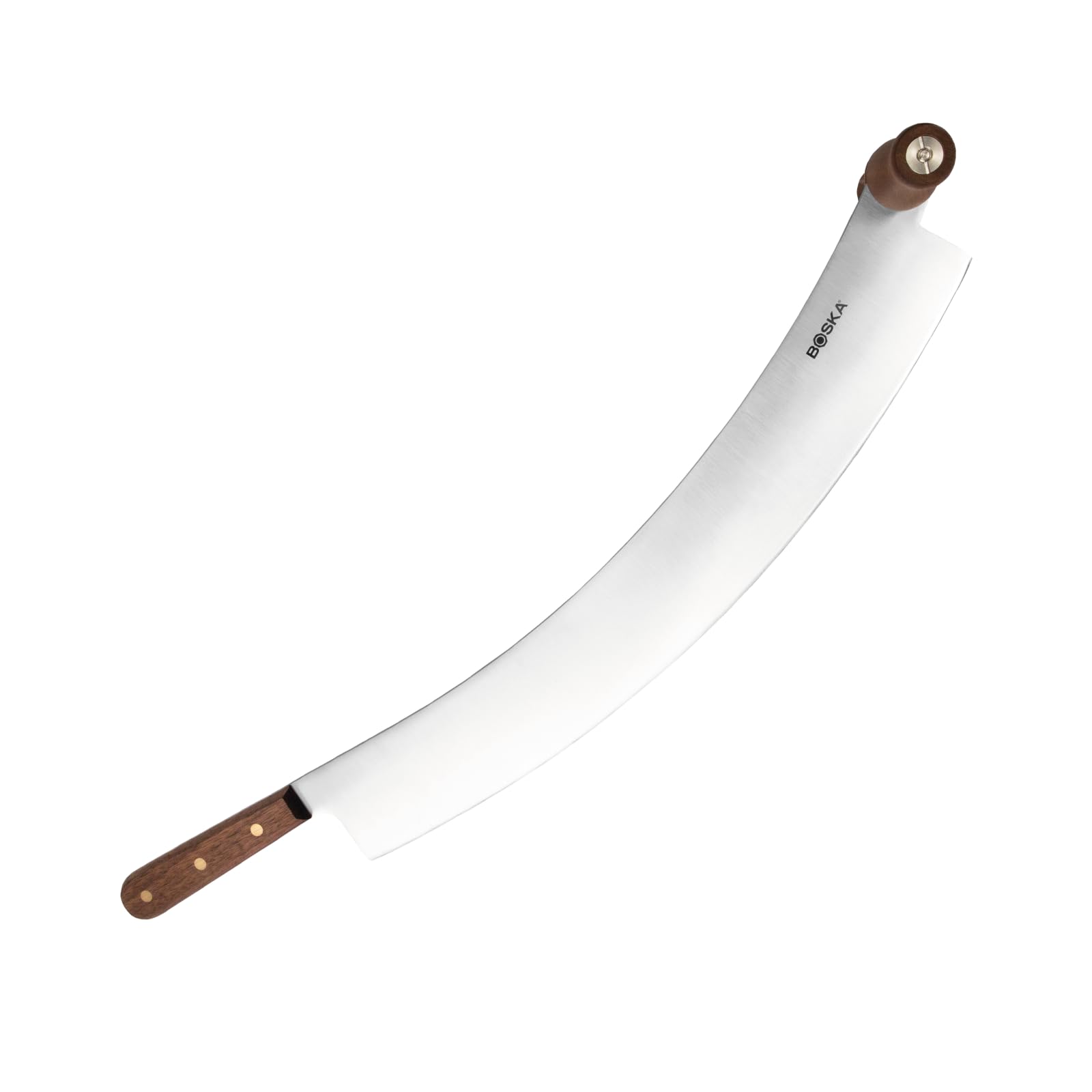 Boska Holländisches Käsemesser Professional XL – 430 mm Edelstahlklinge, Holzgriffe, Für große Käselaibe und Pizza, Gebogene Form für müheloses Schneiden