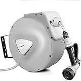 enrollador automatico manguera jardin Equ ipad a con un sistema automático para ajustar la longitud