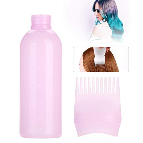 Honiwu Applicator Bottle Hair, 160ml Hair Oil Peigne Applicator Tool, Hair Dye Brush Bottle, Root Comb Applicator Application Bottle Hair For Hair Dye(Rose)