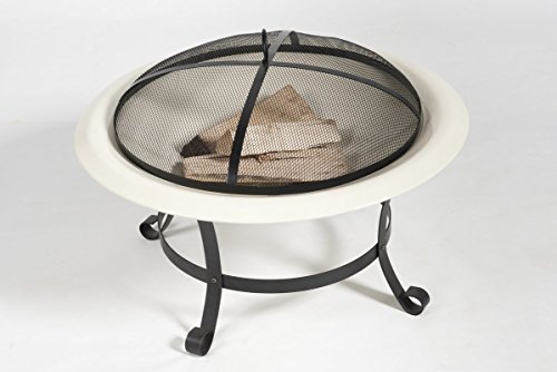 Modern Style Outdoor Portable Steel Wood Fire Pit with Steel Base (Materials: Steel, Fuel Type: Wood Burning) (White)
