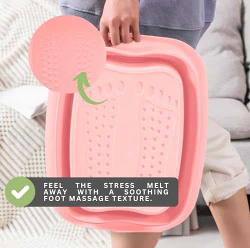 Spa de pies plegable portátil color rosa miniatura 3