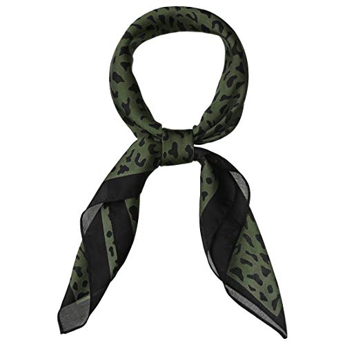 Allegra K 70cm Animal Leopard Print Silk Feeling Square Scarf Kerchief Neckerchief Bandana
