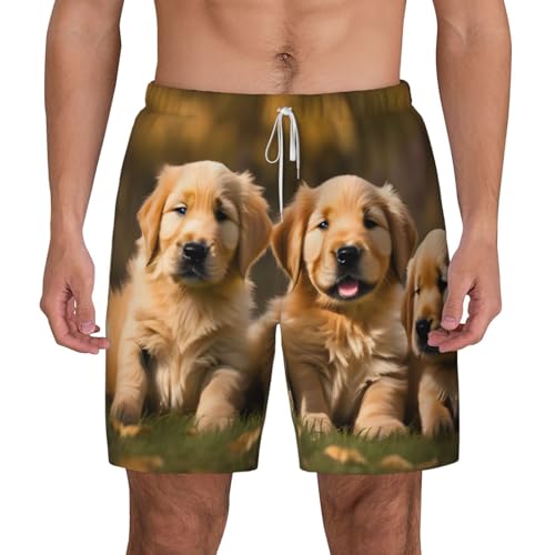 Short de bain respirant homme maillot de bain léger imprimé toutou et chiot
