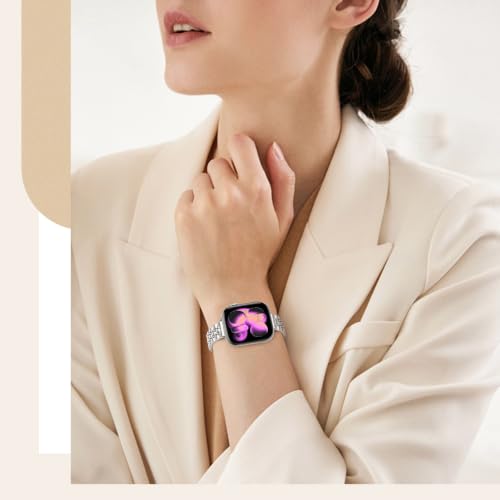 TiMOVO Metal Band Compatible with Apple Watch Series 12 11 42mm, Silver - image 7