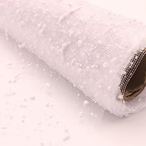 4 Yards Snowflake Dot Wide Tulle Roll Spool Wedding Christmas Decoration Diy Crafts Bouquet Floral Wrapping Supplies #TOP7