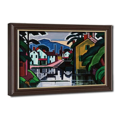 Poster Old Canal Port Oscar Bluemner : impression sur toile prête à poser pour petit espace