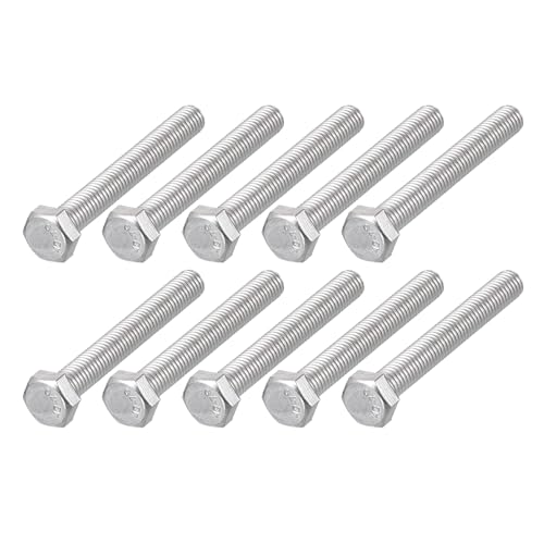 Image of METALLIXITY Hex Bolts (M5-0.8x40mm) 10Pcs, 304 Stainless Steel Coarse Fully Threaded Hex Head Screw Bolt Machine Screws - for Furniture Repair, Silver