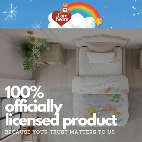 Image of Care Bears Classic Super Soft Cozy Reversible Microfiber Comforter and Sheet Set, 5 Piece Full Size, (Official Licensed Product) By Franco Collectibles