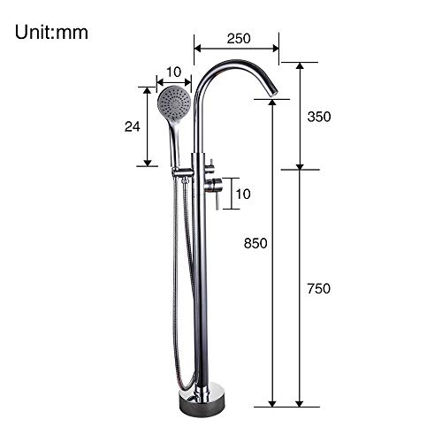 Mitigeur de douche de baignoire îlot en laiton à double poignée - 4