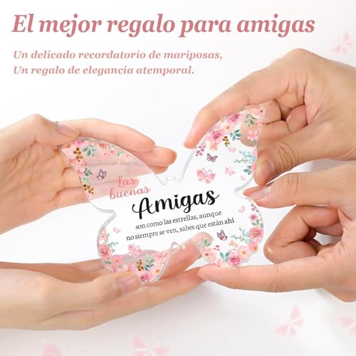 Miniatura 6 de Cherigift Regalo Amiga Originales, Regalos Para Amigas Cumpleaños, Mariposa Adornos De Acrílico, Regalos Para Mejores Amigas Especiales