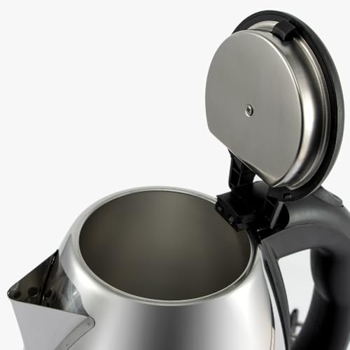 Tetera eléctrica 2.0L acero inoxidable negra y plateada miniatura 4