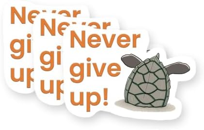 Never Give Up Turtle Digital Print Vinyl Stickers 3 Pack 3 Inch image 5
