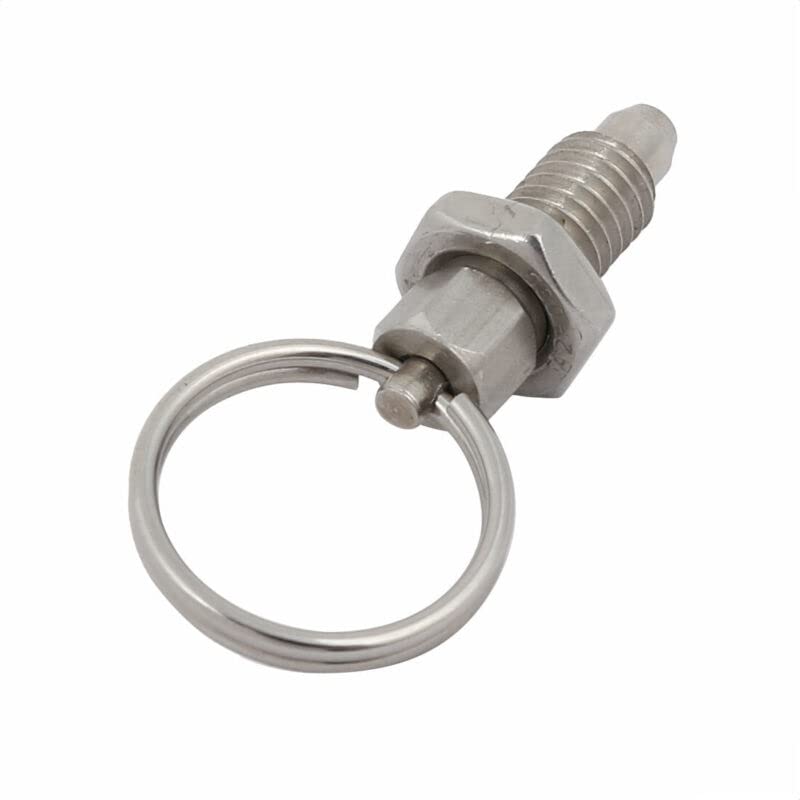 Tool parts M6 Thread 4mm Pin Dia Stainless Steel Non Lock-Out Indexing Plunger W Pull Ring