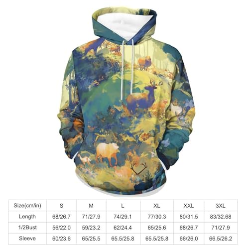 Sweat à Capuche Cerf et Lapin Hoodie Mixte S - 3