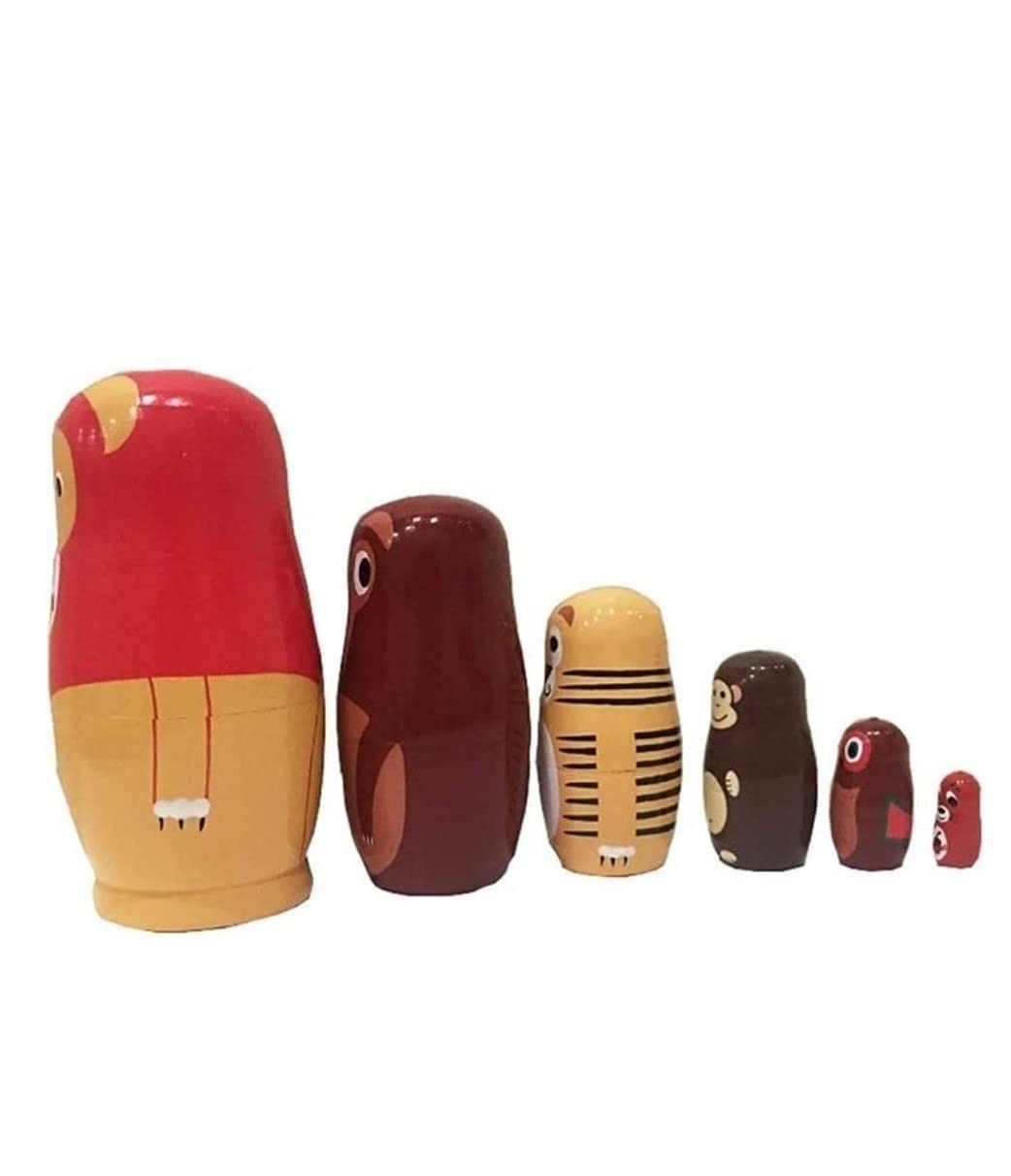 Muñecas Rusas 6 Uds Muñecas Anidadas Rusas Animales del Bosque Matryoshka Apilables De Madera Juguete Apilable