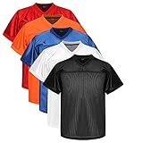MESOSPERO Youth Blank Football Jerseys for Boys, Kids Athletic Practice Sports Shirt S-XL (X-Large, Boys Black)