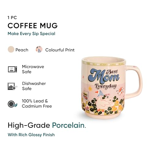 Image of Shay Mom Printed Ceramic Coffee Mug, 300 ml | Gift for Mother, Mom, Mum | Tea, Coffee Mug for Home & Office Use(Rise Mug -1 pc - Mom)