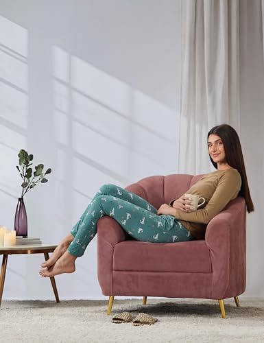 Image of Jockey RX09 Women's Micro Modal Cotton Relaxed Fit Printed Pyjama with Lace Trim on Pockets (Colors & Prints May Vary)