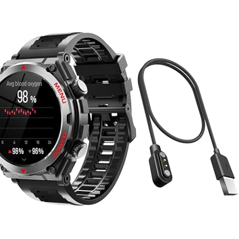 Jdcrsj Military Smart Watch and Charge Cable Cover