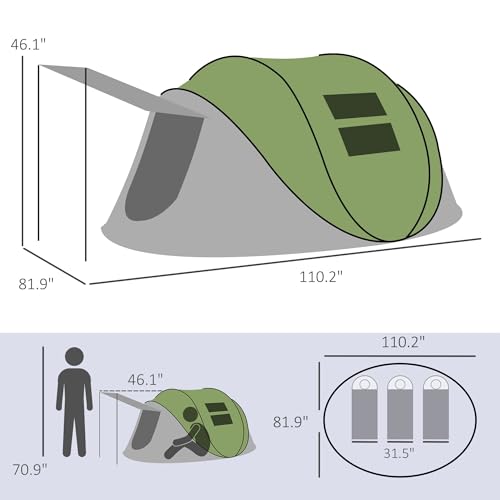 Carpa Dome para Camping 3 Personas Impermeable y Portátil miniatura 7