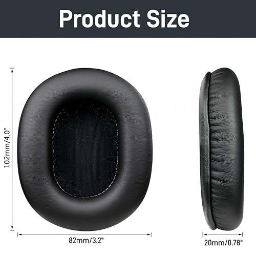 Repuestos de almohadillas para Audio Technica ATH M50X, cojines para auriculares compatibles con ATH-M50X M50 M40 M30 M20 MSR7, cuero sintético más suave, espuma de alta densidad – Negro miniatura 5