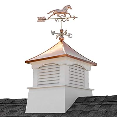 30" Square Coventry Vinyl Cupola with Horse Weathervane by Good Directions