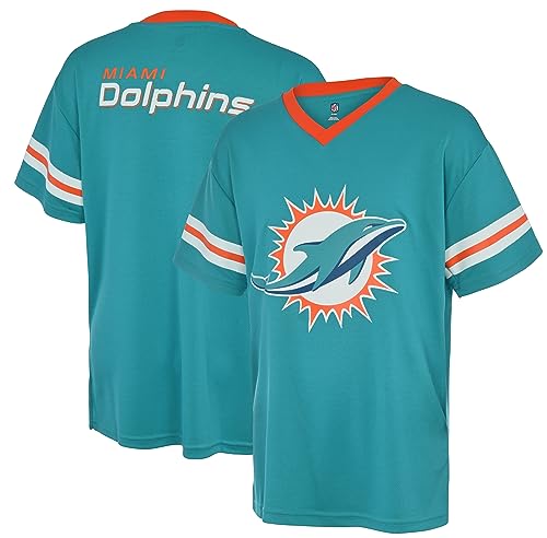 Outerstuff NFL Kids Youth 4-20 Official Game Day Team Jersey (as1 Numeric Numeric_18 Numeric_20 Regular Miami Dolphins - Aqua)