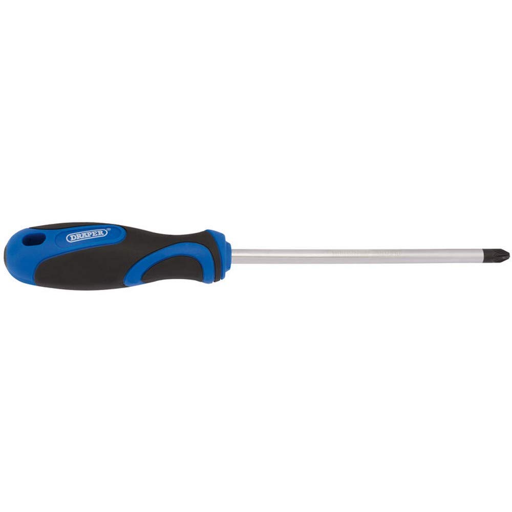 Draper 34549 PZ Type No.3 Tip Screwdriver with Soft Grip Handle, 150 mm Blade Length, Blue