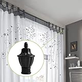 UFURMATE Curtain Finials, 6Pcs Black Plastic Drapery Rail Pole Head Cap Decorative Window Curtain Rail End Curtain Rod Finials Ends, Fits Dia. 28mm/1.1in Curtain Rods (Trophy Shape) - Image 5