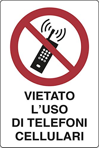Adesivo Cm 30X20 Vietato L'Uso Di Telefoni Cellulari