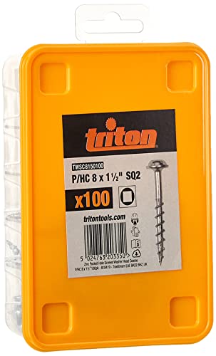 Triton 818419 Tornillos Galvanizados con Cabeza de Arandela y Rosca Gruesa, Multicolor, Set de 100 Piezas Cover