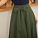 Belle Poque Women's High Waisted A Line Midi Skirts for Work Dark Olive Green Plus Size,3XL