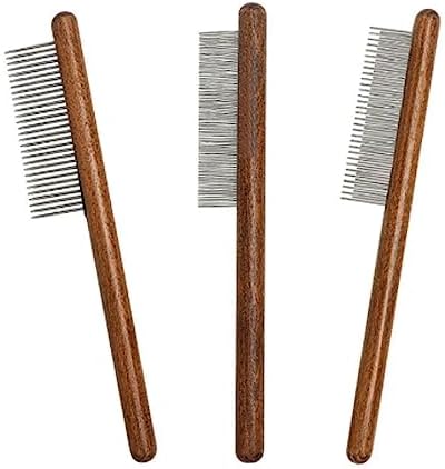LAKYMIE Pack of 3 Cat Combs Flea Comb Detangling Comb Pet Dust Comb Lice Comb Cat Hair Care Cleaning Hair Brush for Pet Cat Dog