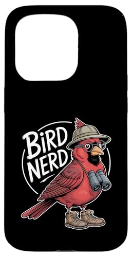 Red Cardinal Bird Nerd �t�@�j�[�E�H�b�`���O �o�[�h�E�H�b�`���[ �X�}�z�P�[�X iPhone 15 Pro �p