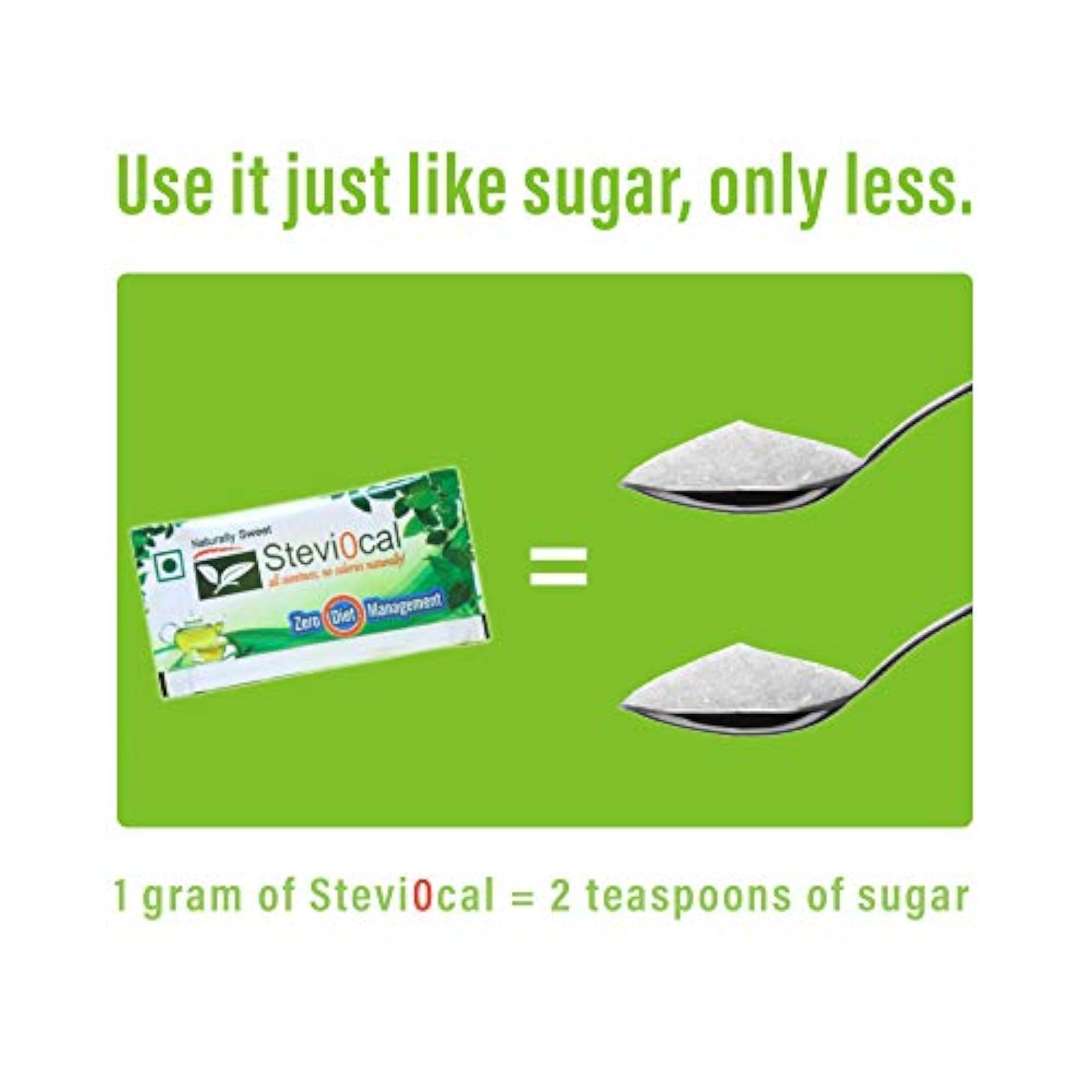 Stevi0cal Stevia Sweetener Powder Sachets, Natural Zero Calorie