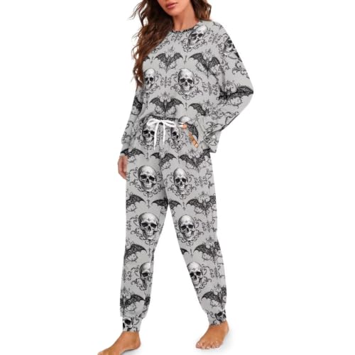 Image of Women's 2 Piece Printed Pajama Set Long Sleeve Sleepwear Set with Long Pants Casual Lounge Sets with Pocket