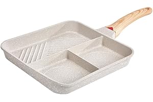 3 Section Divided Grill Pan For Versatility Cooking