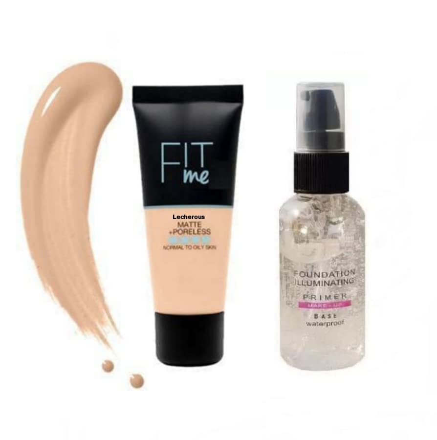 Fit Me Matte+Poreless Liquid Tube Foundation Natural+Foundation illuminating Gel Primer