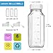 Syntic Glass Juice Bottles with Lids, 3 Pack Clear Glass Water Bottles w 2 Pour Spouts, 16 Oz Reusable Milk Jug w 100% Airtight Cap and Scale for Juicing Containers, Breast Milk Storage, Drinking Jar