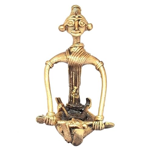 Brass Dhokra Art Lady Sitting Idol Decorative Showpiece for Home,