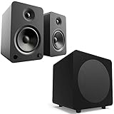 Kanto YU6MB YU6 Black Powered Bluetooth Bookshelf Speaker System w/ SUB8 250W Subwoofer Home Audio Bundle