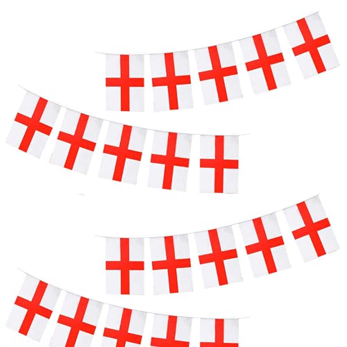 eBoutik - Bandera de Inglaterra de San Jorges, decoración de pared/habitación para colgar suministros de fiesta para fútbol y eventos deportivos (cadena de 20 banderas - banderines Cover