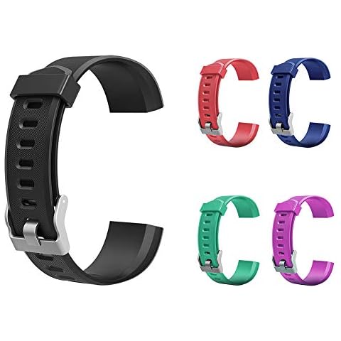 HIAME 5PCS Replacement Watchband for ID115Plus HR Smart Watch, Colorful Adjustable Strap Wristband Bracelet Accessories Cover