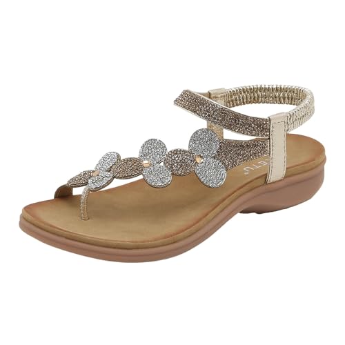 Tongs de romain pour femmes compensées avec bride arrière vintage