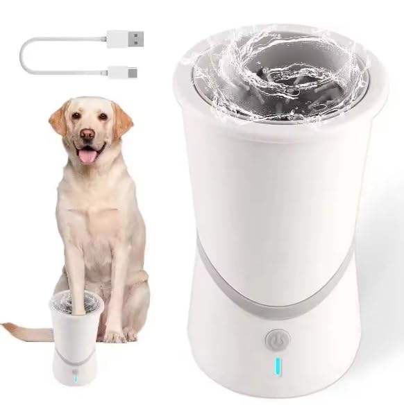 Limpiador eléctrico de patas para perro, Limpiador de patas de mascotas, Limpia patas Perro con silicona suave, carga rápida USB