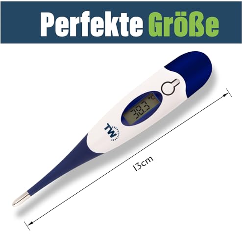 Digitales Haustierthermometer für Tierbesitzer von Hunden, Katzen, Pferd, Tierärzten, flexible Temperatursonde, inkl. Tierarzt-Diagramm