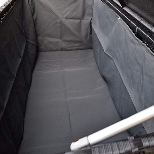Image of Oakland Living Charcoal Black Indoor and Outdoor Balcony Patio Deck Porch Pool 113 Gallon Wicker Storage Box Trunk Bin with Metal Frame