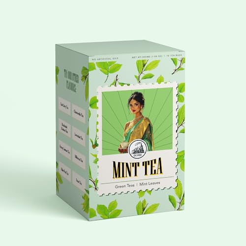 Image of Dorje Teas Mint Darjeeling Green Tea | 15 Pyramid Teabags (Pack of 1) | Selim Hill Estate | Cooling & Fresh Mint Flavour | Promotes Relaxation & Immunity | Organic Whole Leaf Blend | 15 Cups